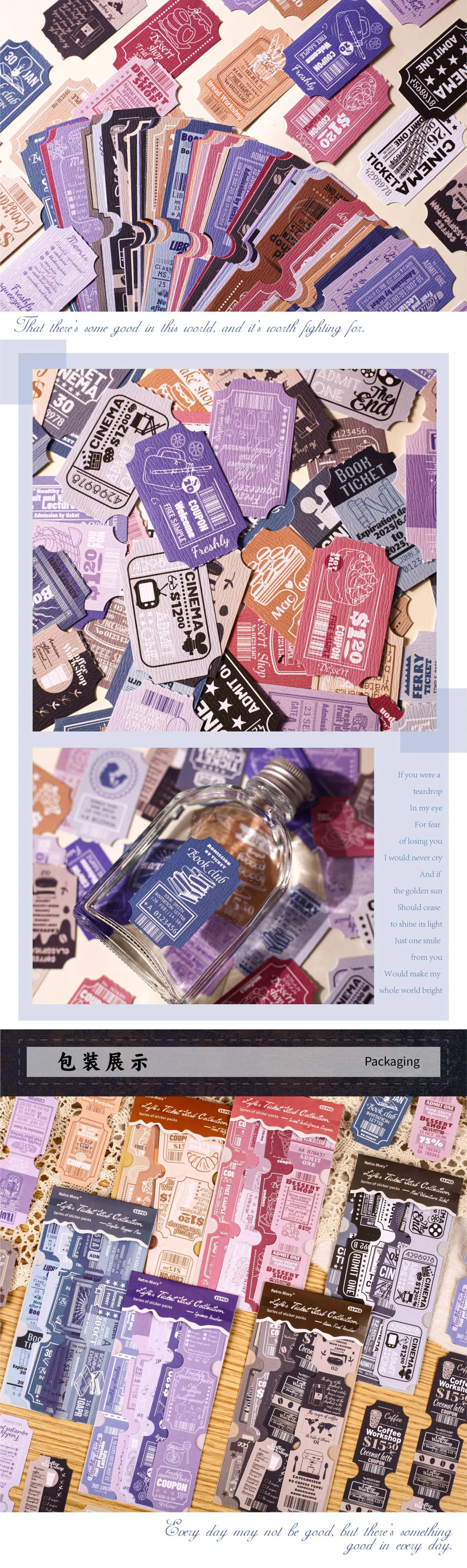 15pcs/1lot Kawaii Scrapbook Sticker receipt Scrapbooking Supplies Planner Decorative Stationery Sticker
