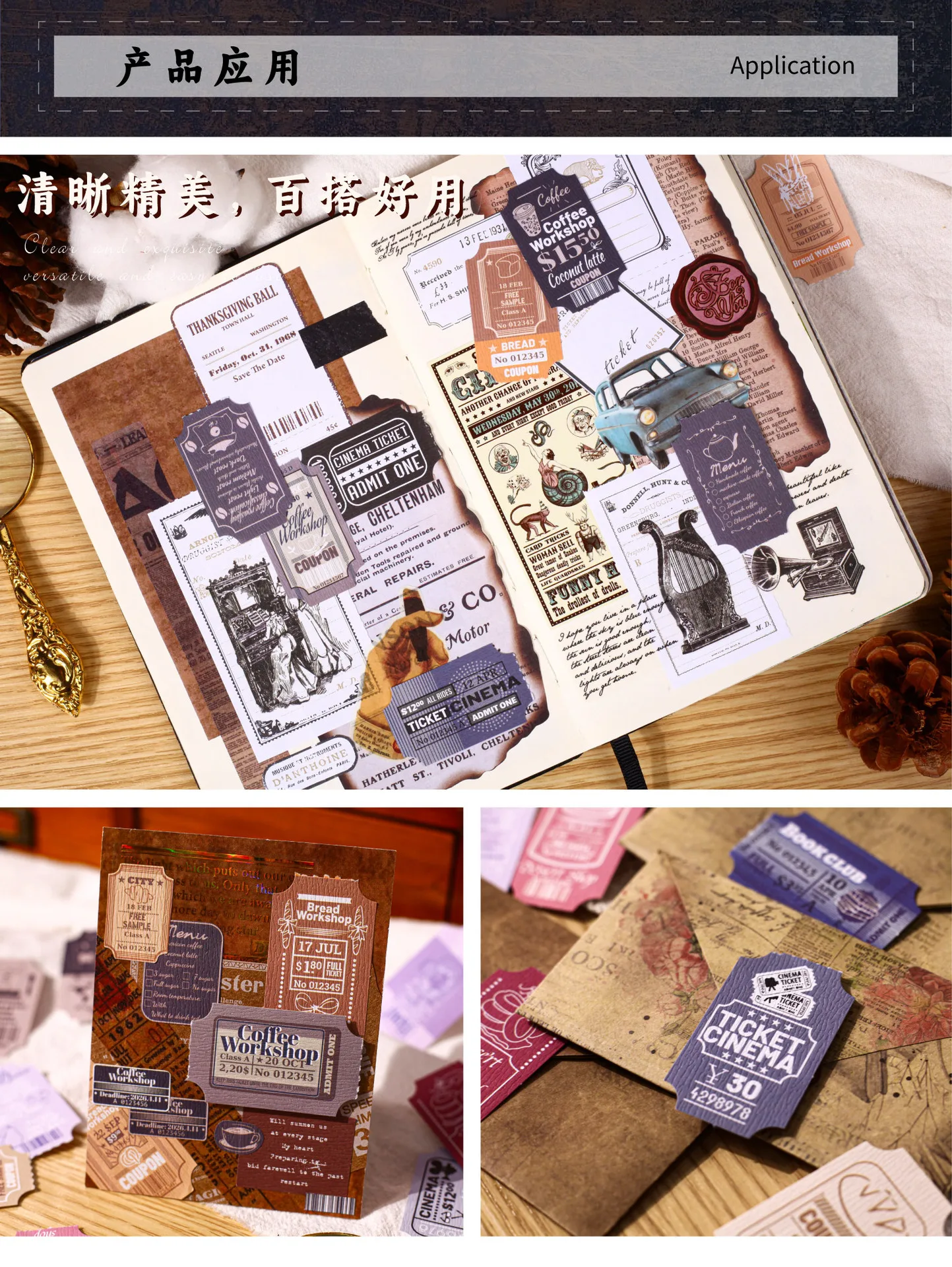 15pcs/1lot Kawaii Scrapbook Sticker receipt Scrapbooking Supplies Planner Decorative Stationery Sticker