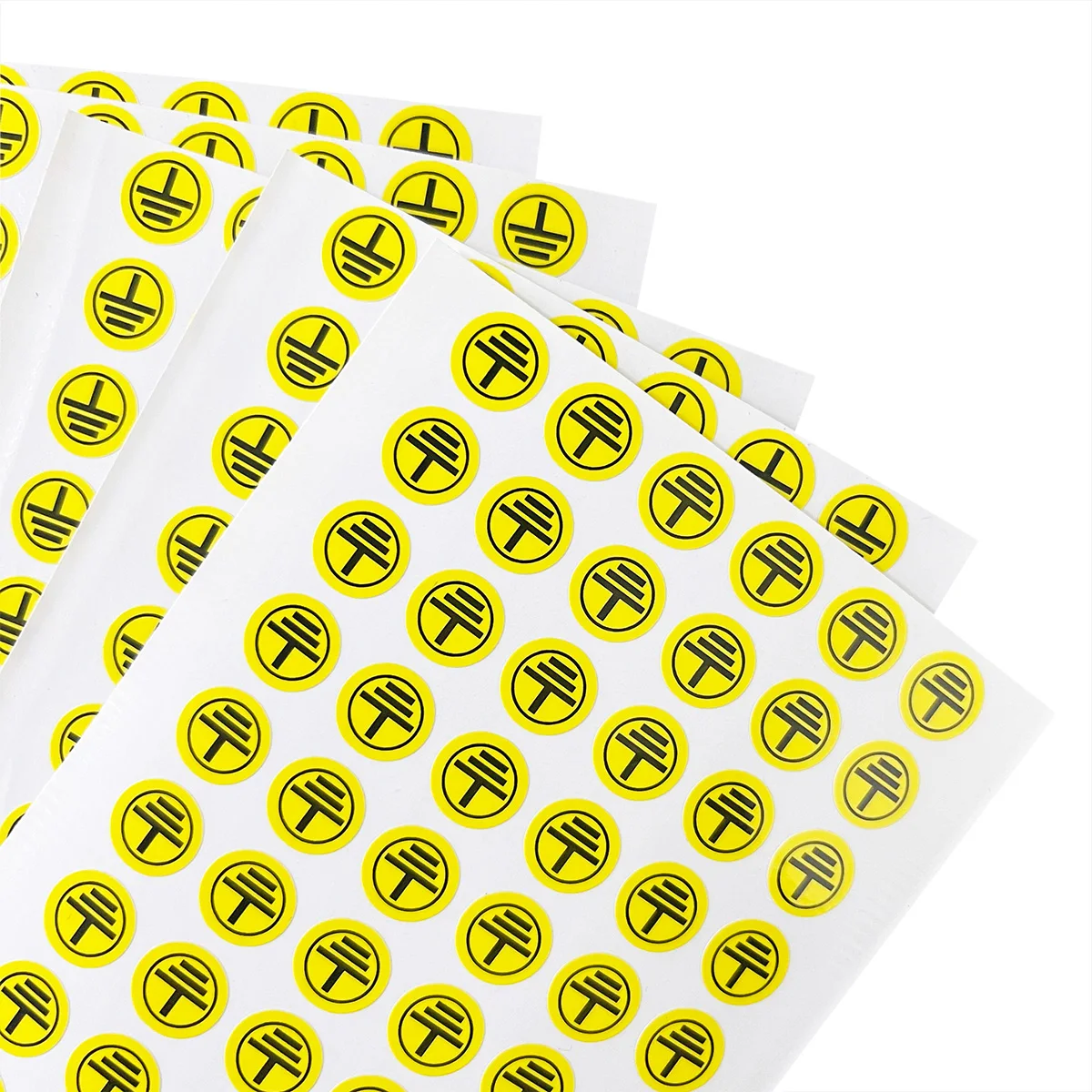 200pcs Ground cable sticker Round yellow ground cable label Ground label sticker The diameter of the ground label is 10mm