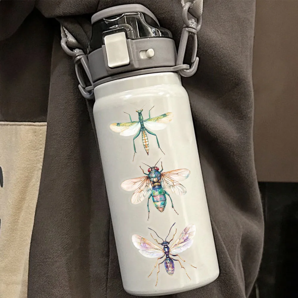 50PCS Exquisite Insect Watercolor Graffiti Stickers Handbooks DIY Luggage Notebooks Motorcycles PET Waterproof Stickers