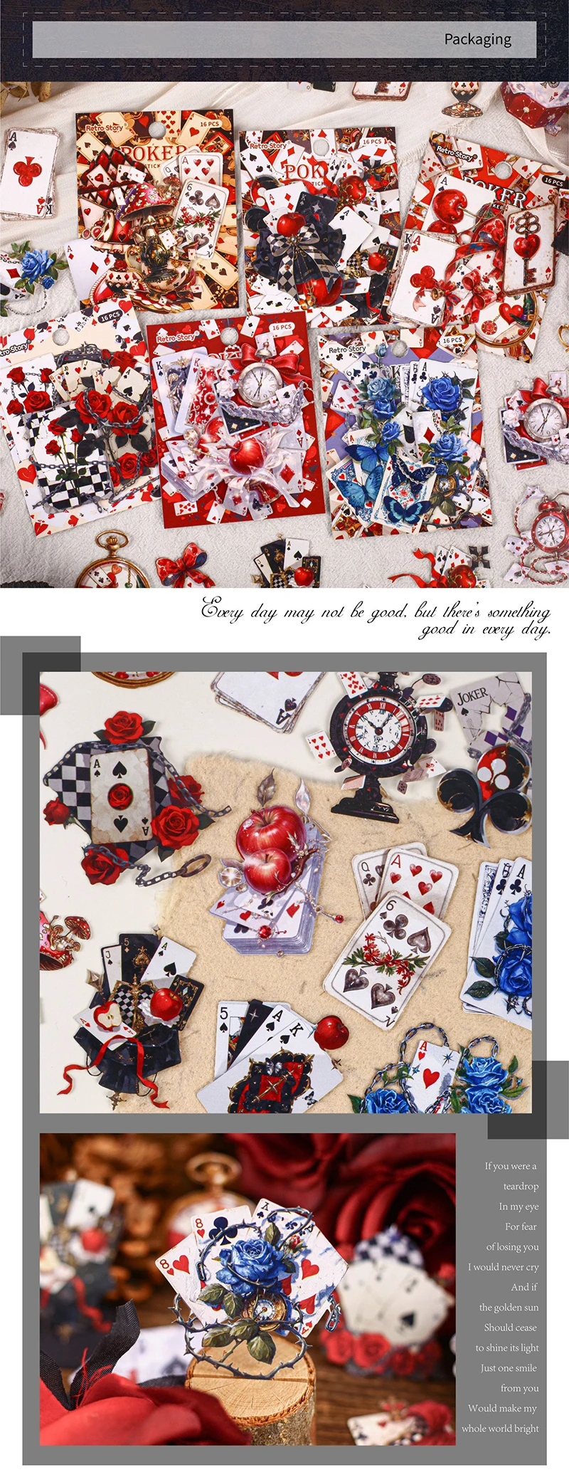 JIANWU Card Series Vintage Flower Playing Cards Landscape Material Collage Scrapbooking Sticker Creative DIY Journal Stationery