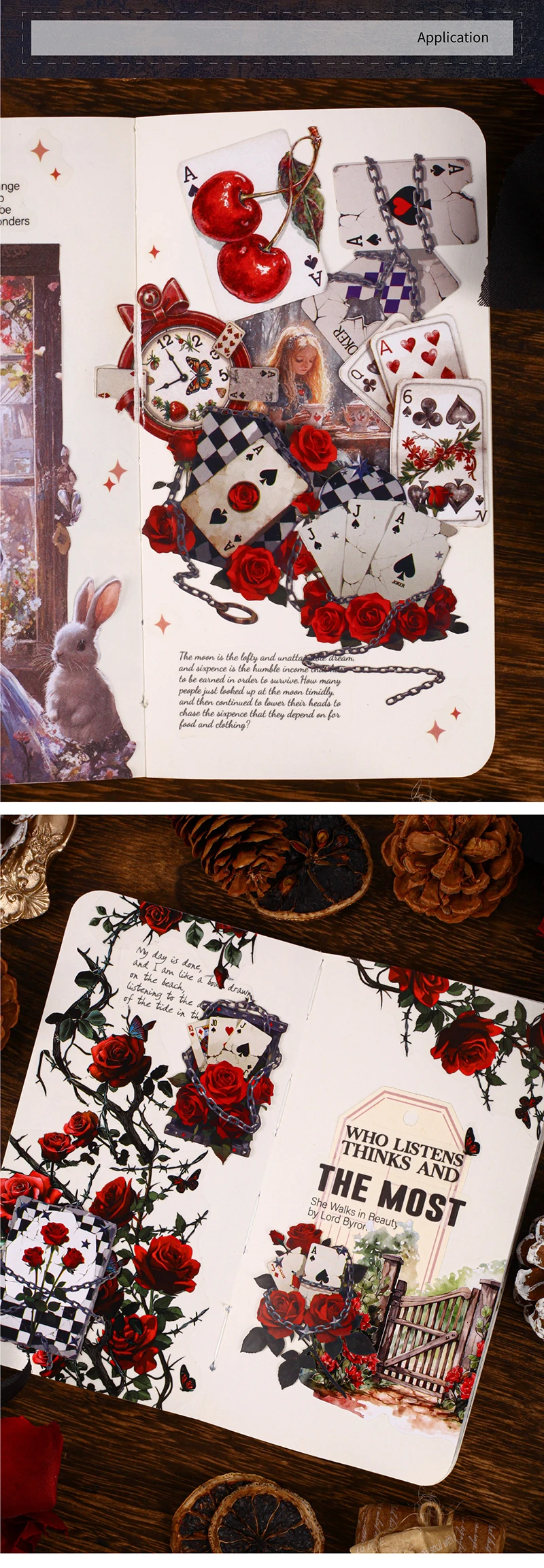 JIANWU Card Series Vintage Flower Playing Cards Landscape Material Collage Scrapbooking Sticker Creative DIY Journal Stationery