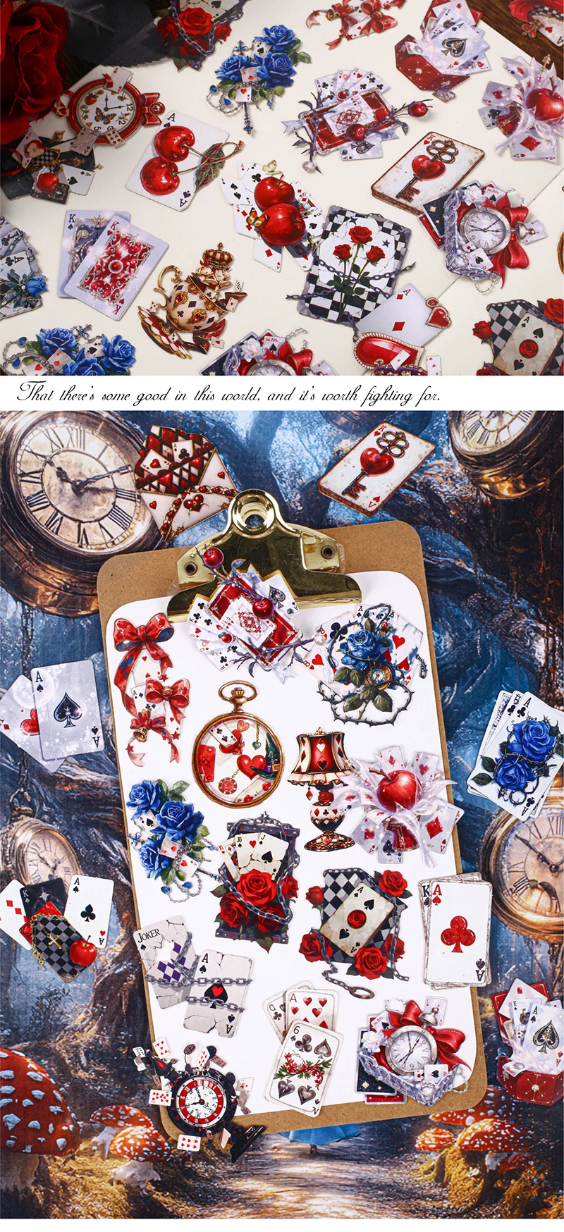 JIANWU Card Series Vintage Flower Playing Cards Landscape Material Collage Scrapbooking Sticker Creative DIY Journal Stationery