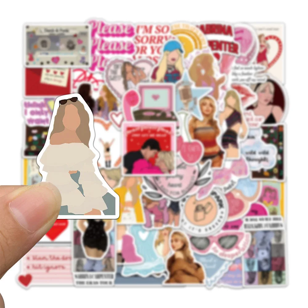 50/100PCS Sabrina Carpenter Stickers Exquisite Handbooks Material Phone Cases Laptop Suitcases Water Cups Waterproof Stickers