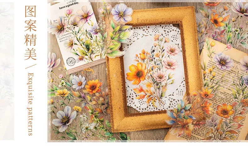 20pcs/lot Kawaii Stationery Stickers flowers and incense fill the garden Junk Journal Paper stickers Planner Decorative stickers