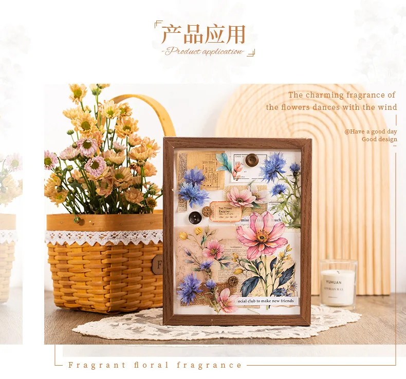 20pcs/lot Kawaii Stationery Stickers flowers and incense fill the garden Junk Journal Paper stickers Planner Decorative stickers