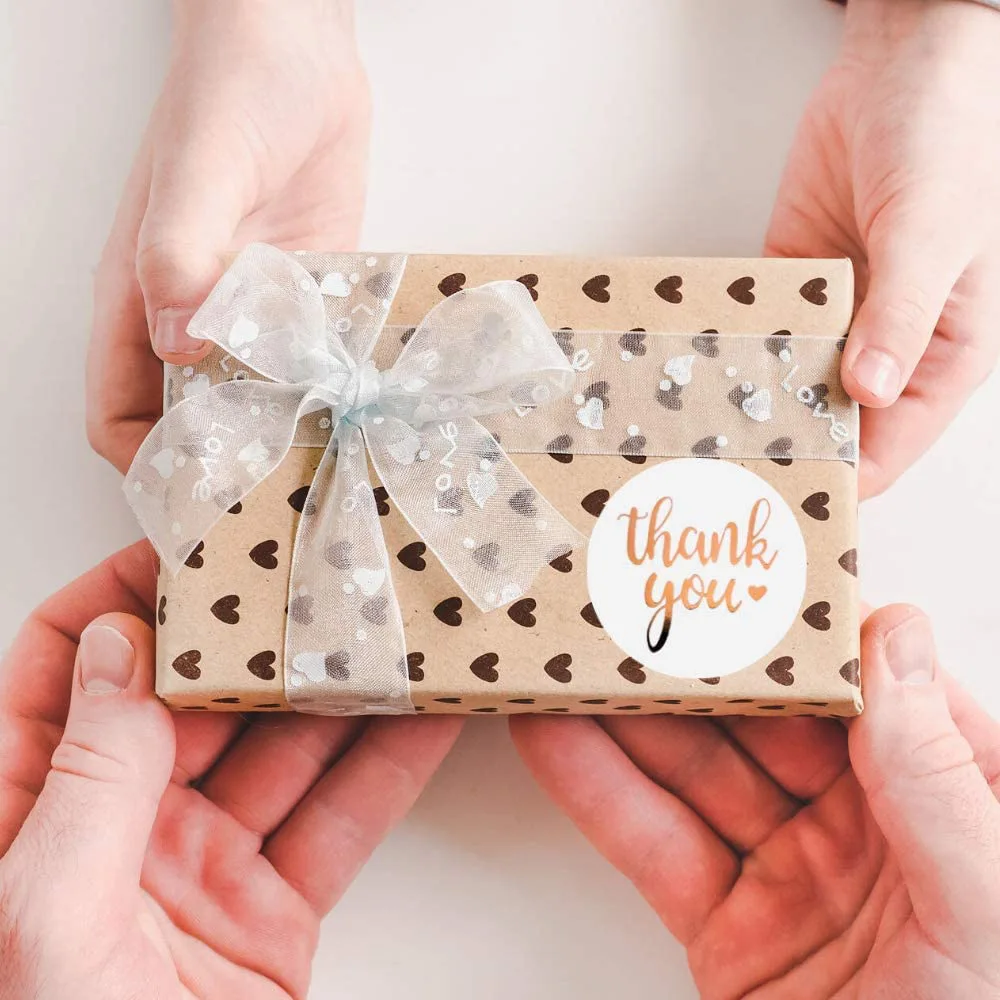 50-500pcs 1inch Blue Thank You Stickers For Envelope Sealing Labels Stationery Supplies Handmade Wedding Gift Decoration Sticker
