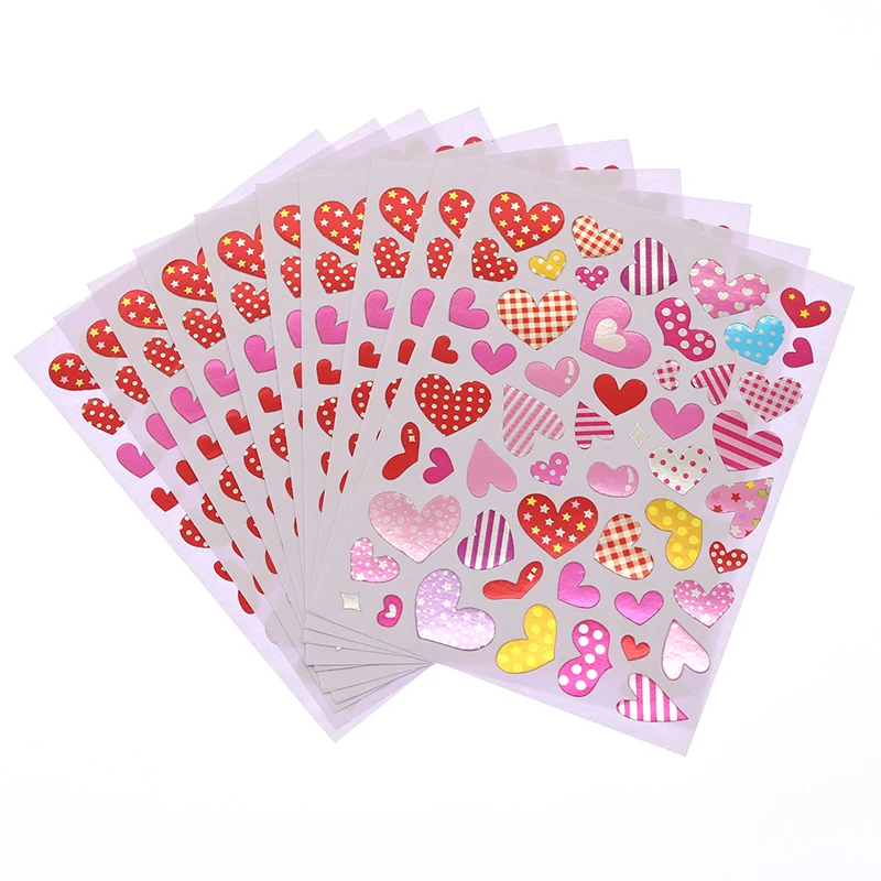 10 Sheets/Pack Gold-Plated Award Glitter Stickers Mother Teacher Praise Label Award Five-Pointed Star Love Sticker