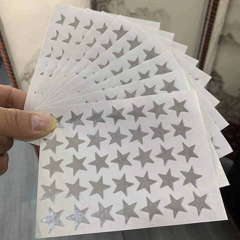 10 Sheets/Pack Gold-Plated Award Glitter Stickers Mother Teacher Praise Label Award Five-Pointed Star Love Sticker
