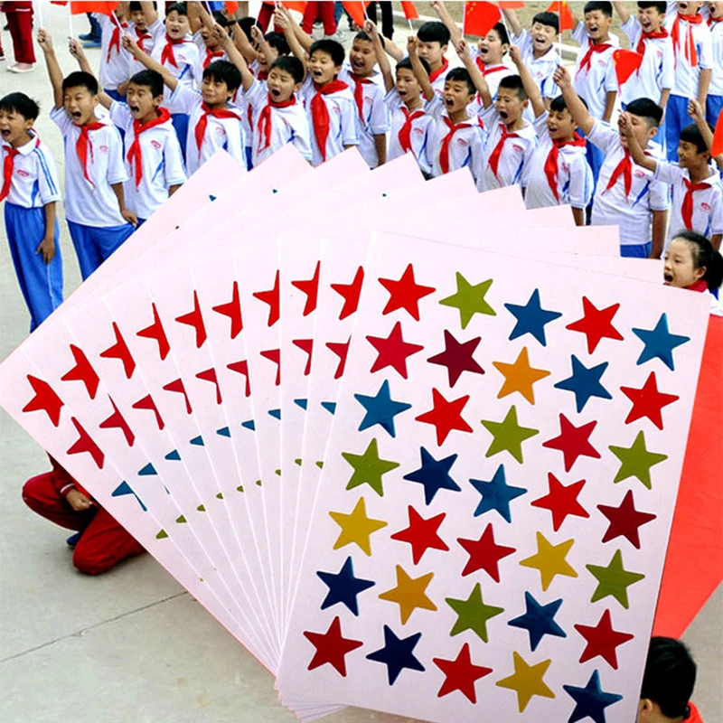 10 Sheets/Pack Gold-Plated Award Glitter Stickers Mother Teacher Praise Label Award Five-Pointed Star Love Sticker