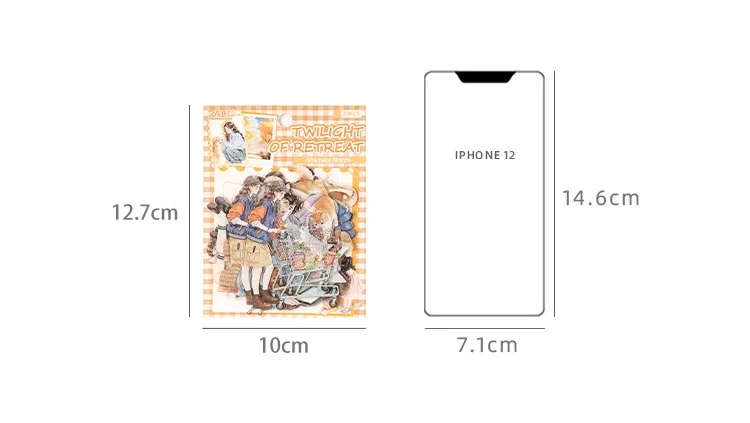 JIANWU Old Time Paper Series Vintage Girl Character Landscape Material Collage PET Sticker Creative DIY Journal Stationery