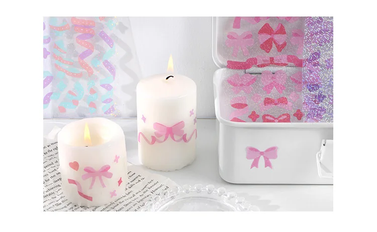 Colorful Ribbon Adhesive Stickers for Scrapbooking Journaling Art & Craft DIY Decoration Labels for Planner Diary Book