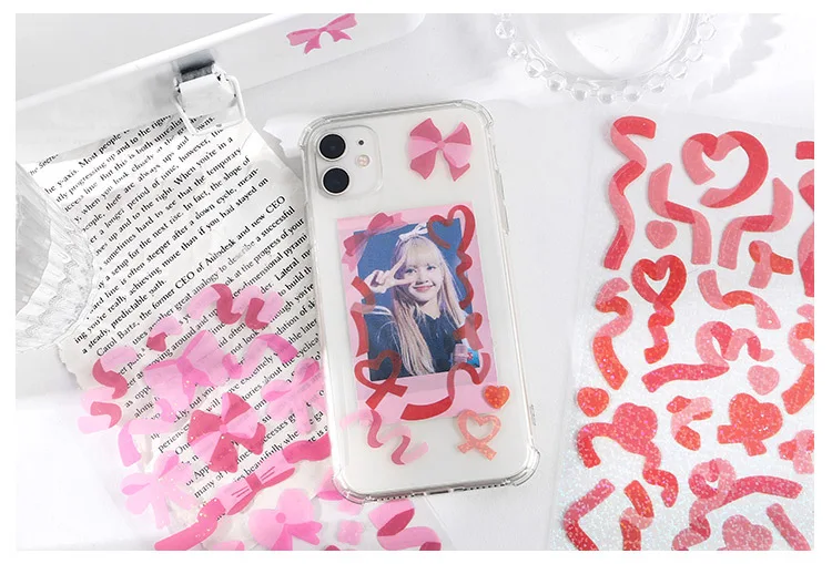 Colorful Ribbon Adhesive Stickers for Scrapbooking Journaling Art & Craft DIY Decoration Labels for Planner Diary Book