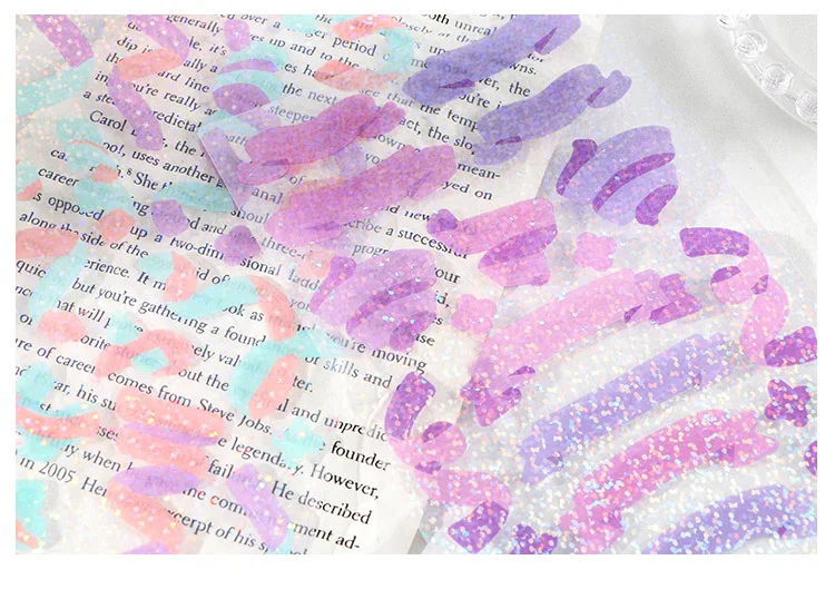 Colorful Ribbon Adhesive Stickers for Scrapbooking Journaling Art & Craft DIY Decoration Labels for Planner Diary Book