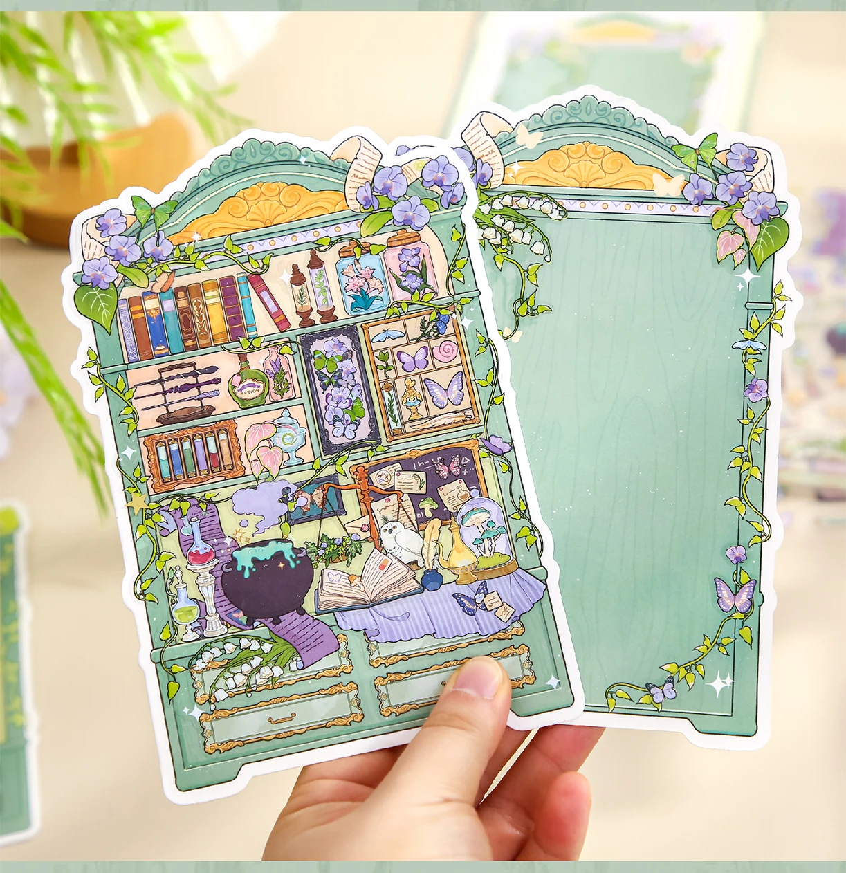 JIAMEI Kawaii 3D Cartoon Miniature Scene Stickers Creative Rare Window Display Style Fun Stacking Scrapbook DIY Stickers