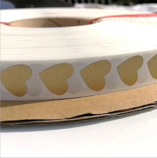 1000pcs 15*15mm Small Size Gold Love Heart Scratch Off Label Sticker For Children Game Card Hand Made Coupons