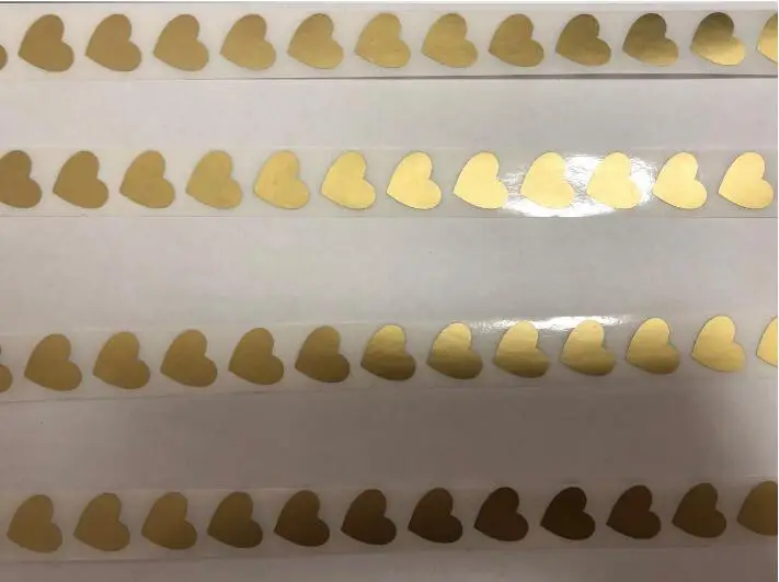1000pcs 15*15mm Small Size Gold Love Heart Scratch Off Label Sticker For Children Game Card Hand Made Coupons
