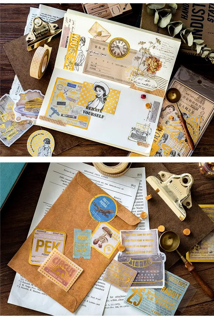 60pcs/1lot Kawaii Stationery Stickers Renaissance Gold Diary Planner Decorative Mobile Stickers Scrapbooking DIY Craft Stickers