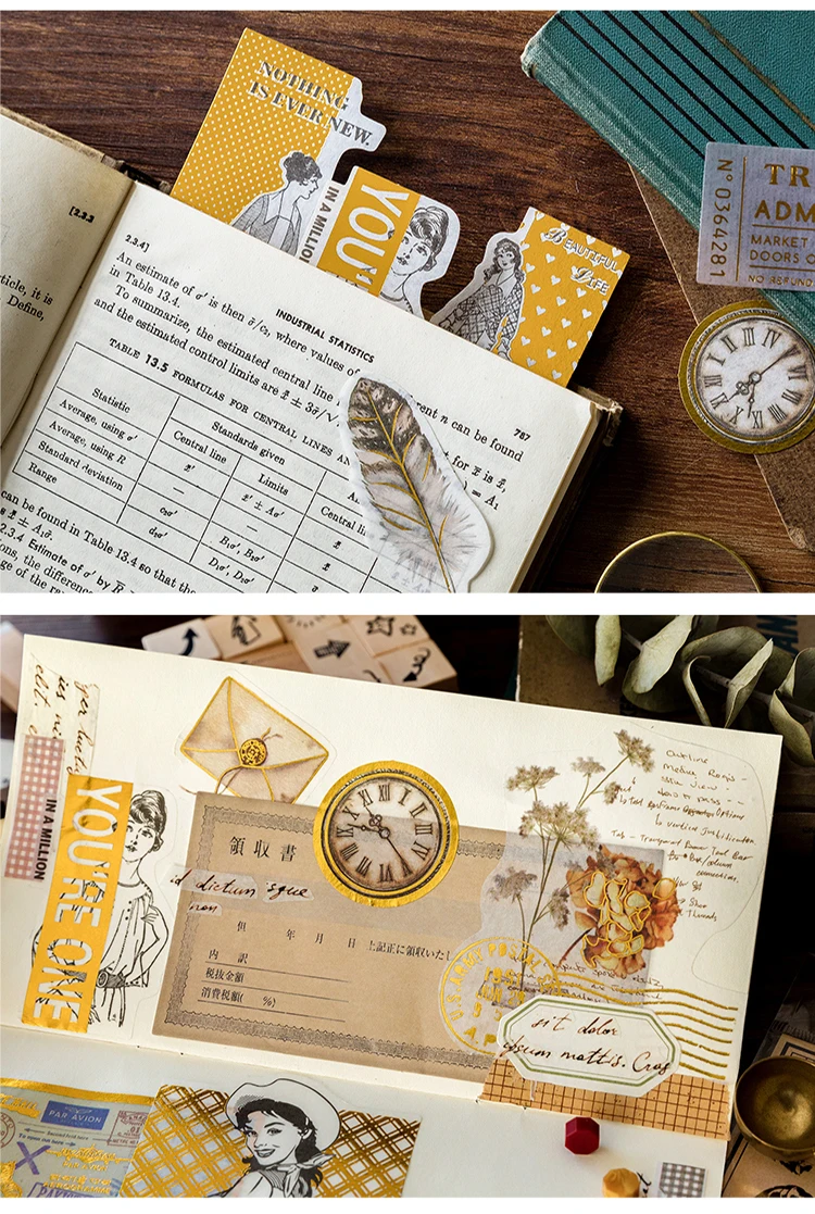 60pcs/1lot Kawaii Stationery Stickers Renaissance Gold Diary Planner Decorative Mobile Stickers Scrapbooking DIY Craft Stickers