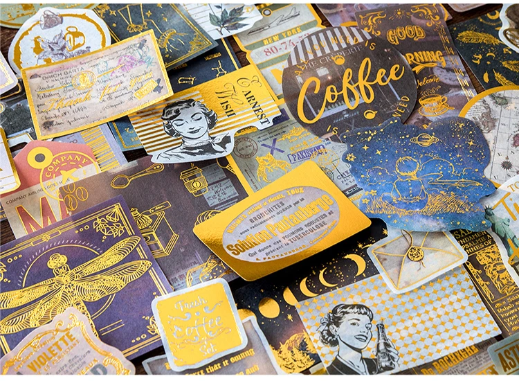 60pcs/1lot Kawaii Stationery Stickers Renaissance Gold Diary Planner Decorative Mobile Stickers Scrapbooking DIY Craft Stickers