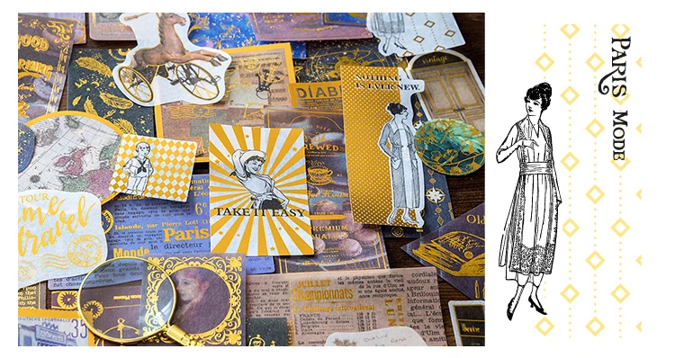 60pcs/1lot Kawaii Stationery Stickers Renaissance Gold Diary Planner Decorative Mobile Stickers Scrapbooking DIY Craft Stickers