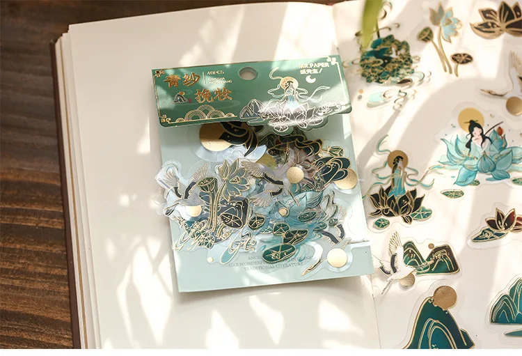 40pcs Retro Chinese style Decorative Waterproof Stickers Scrapbooking Label Diary Stationery Album Phone Cup Journal Planner