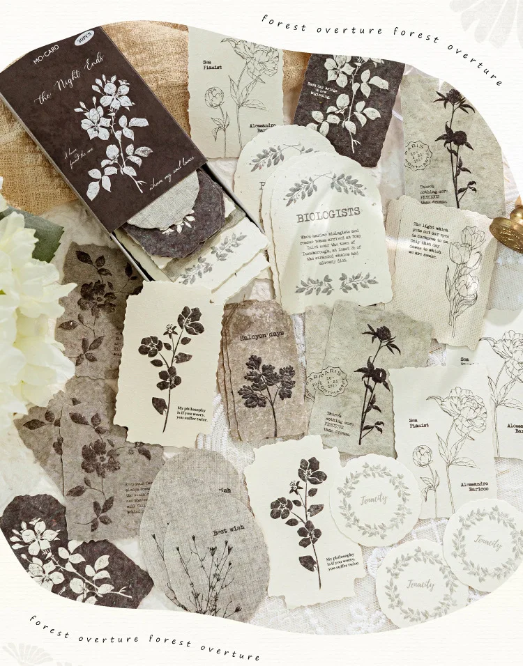 30pcs/1lot Kawaii Scrapbook Stickers Forest Overture Junk Journal Gold Planner Stationery Planner Decorative
