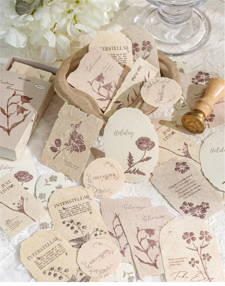 30pcs/1lot Kawaii Scrapbook Stickers Forest Overture Junk Journal Gold Planner Stationery Planner Decorative