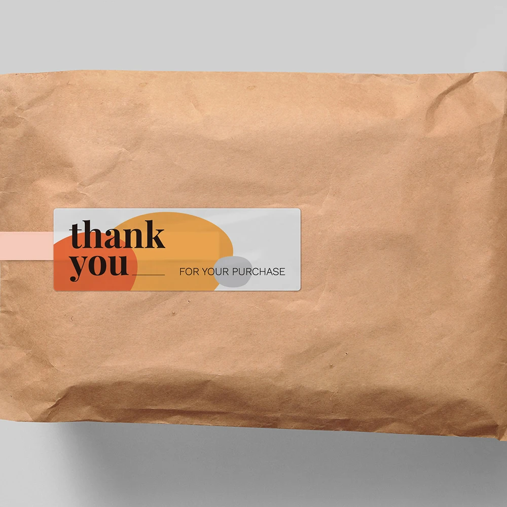 120pcs/roll Kraft Paper Thank You For Your Order Stickers 3x1 Inch Sealing Labels For Small Business Handmade Decor Stickers
