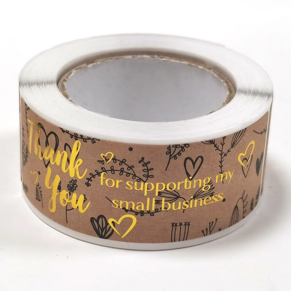 120pcs/roll Kraft Paper Thank You For Your Order Stickers 3x1 Inch Sealing Labels For Small Business Handmade Decor Stickers