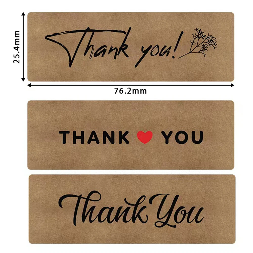 120pcs/roll Kraft Paper Thank You For Your Order Stickers 3x1 Inch Sealing Labels For Small Business Handmade Decor Stickers