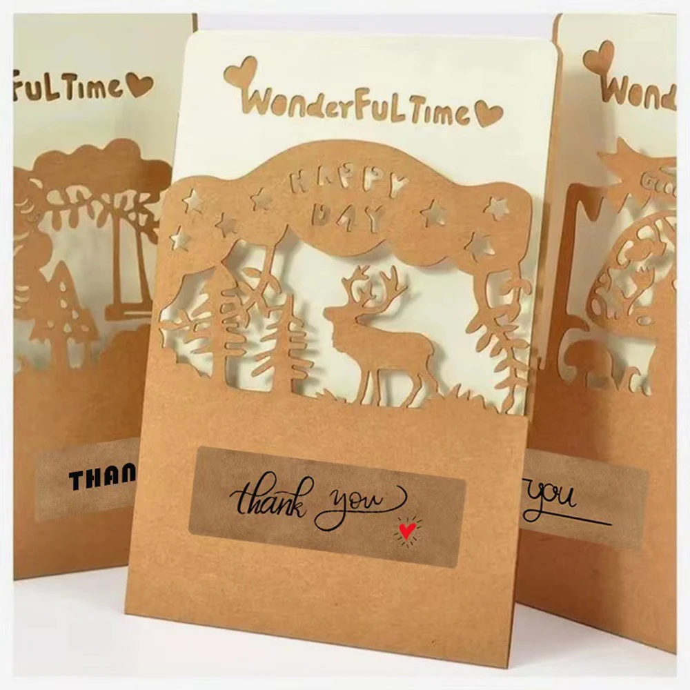 120pcs/roll Kraft Paper Thank You For Your Order Stickers 3x1 Inch Sealing Labels For Small Business Handmade Decor Stickers