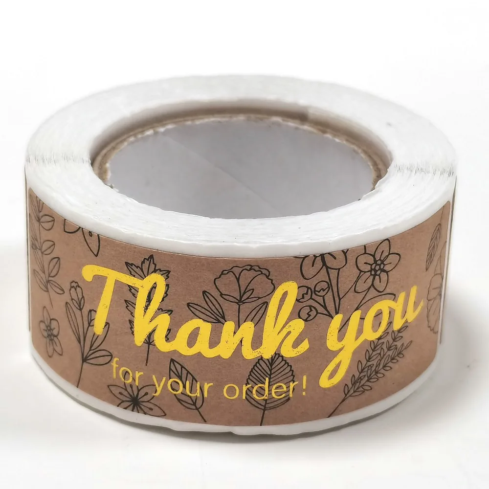 120pcs/roll Kraft Paper Thank You For Your Order Stickers 3x1 Inch Sealing Labels For Small Business Handmade Decor Stickers