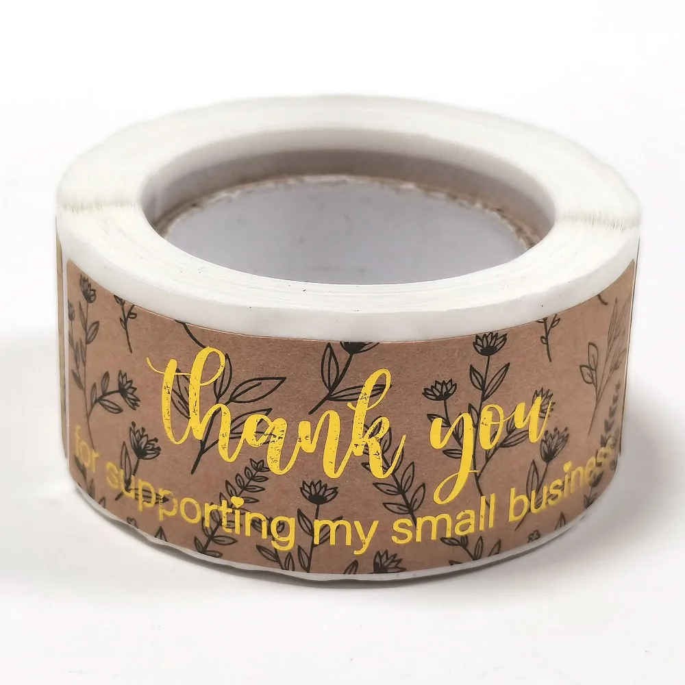 120pcs/roll Kraft Paper Thank You For Your Order Stickers 3x1 Inch Sealing Labels For Small Business Handmade Decor Stickers