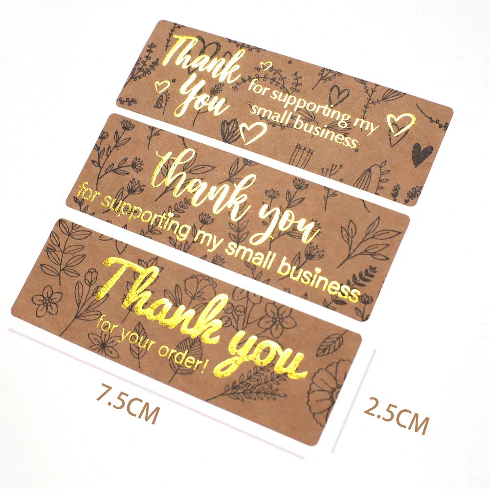 120pcs/roll Kraft Paper Thank You For Your Order Stickers 3x1 Inch Sealing Labels For Small Business Handmade Decor Stickers