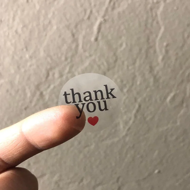 50-500pcs Labels 1inch Clear Gold Foil Thank You Stickers For Wedding Pretty Gift Cards Envelope Sealing Label Stickers