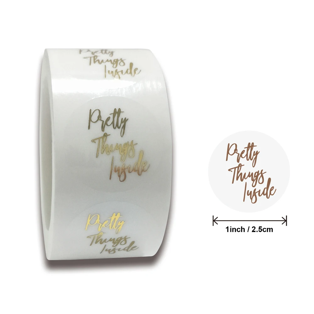 50-500pcs Labels 1inch Clear Gold Foil Thank You Stickers For Wedding Pretty Gift Cards Envelope Sealing Label Stickers