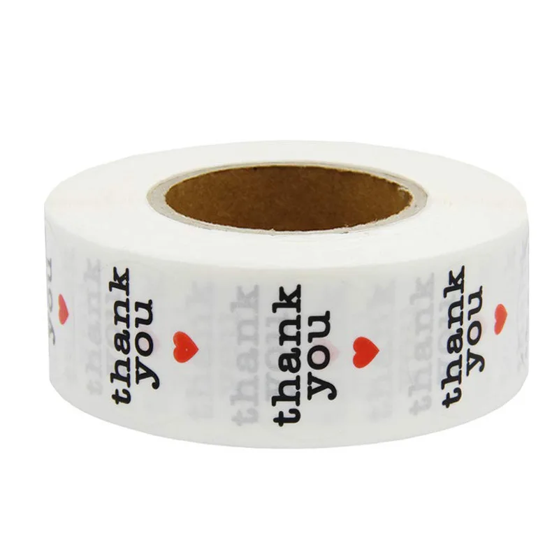 50-500pcs Labels 1inch Clear Gold Foil Thank You Stickers For Wedding Pretty Gift Cards Envelope Sealing Label Stickers