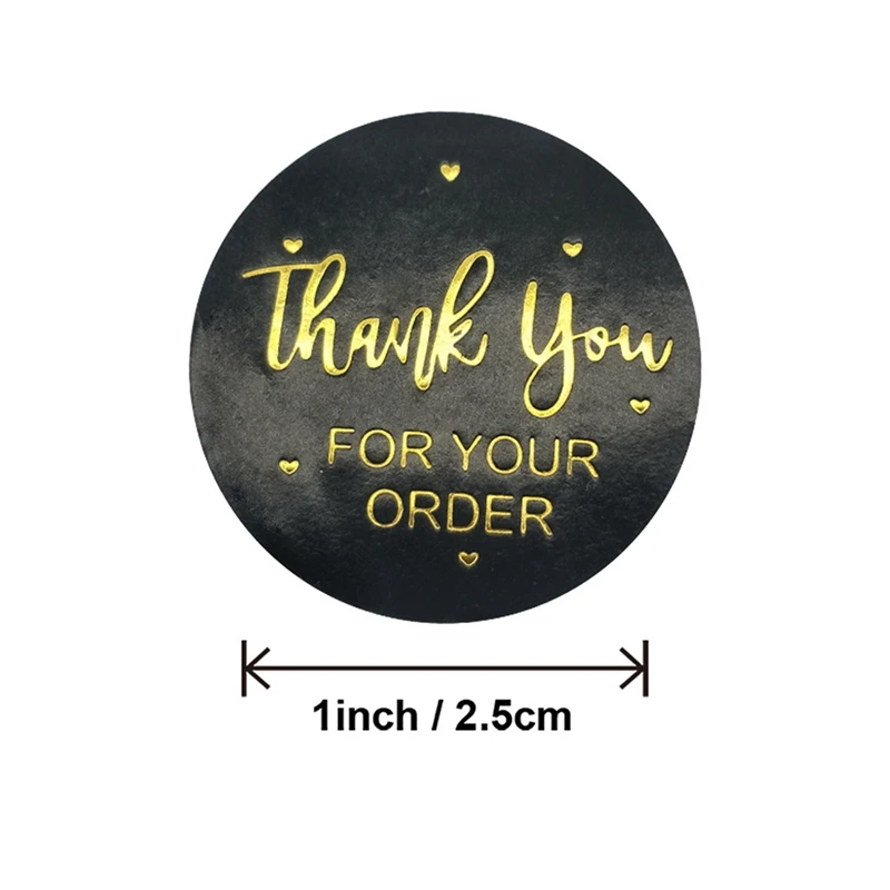 500pcs/roll Thank You for Your Order Stickers Foil Stamping Kids Stickers Bakery Shop Sealing Labels Business Thank You Stickers