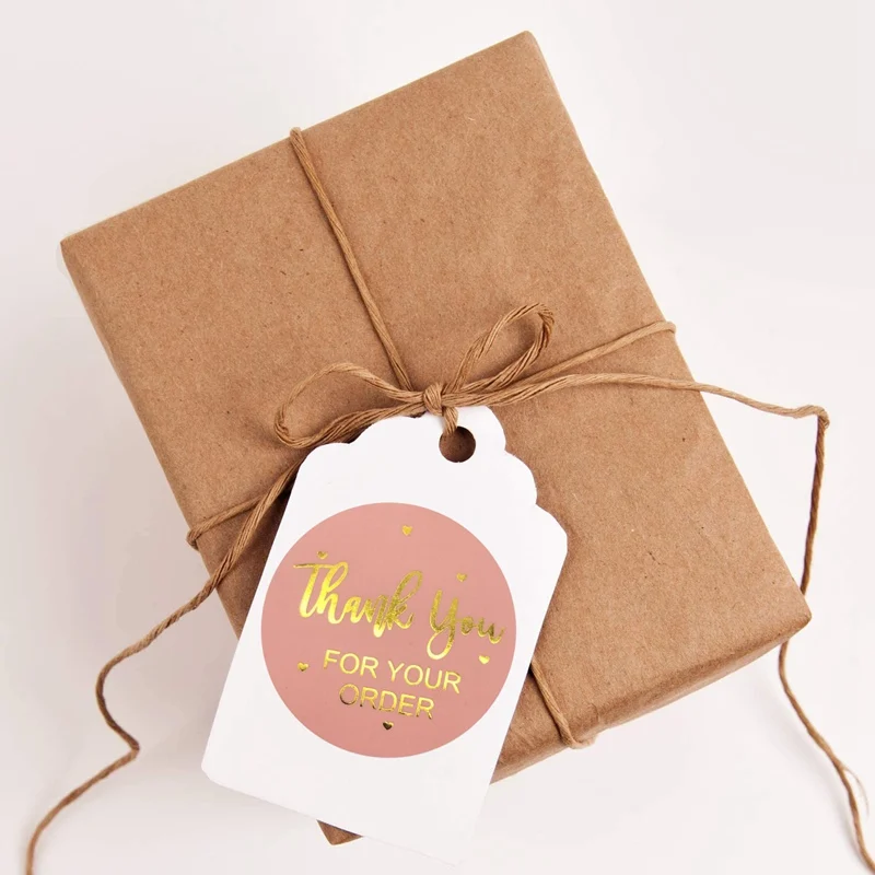 500pcs/roll Thank You for Your Order Stickers Foil Stamping Kids Stickers Bakery Shop Sealing Labels Business Thank You Stickers