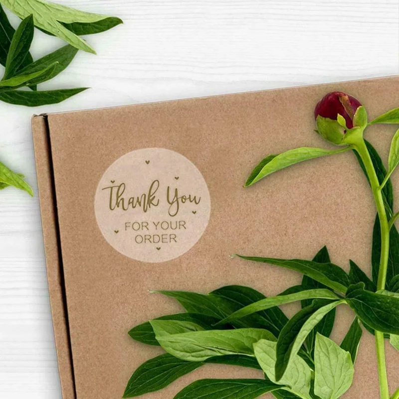 500pcs/roll Thank You for Your Order Stickers Foil Stamping Kids Stickers Bakery Shop Sealing Labels Business Thank You Stickers