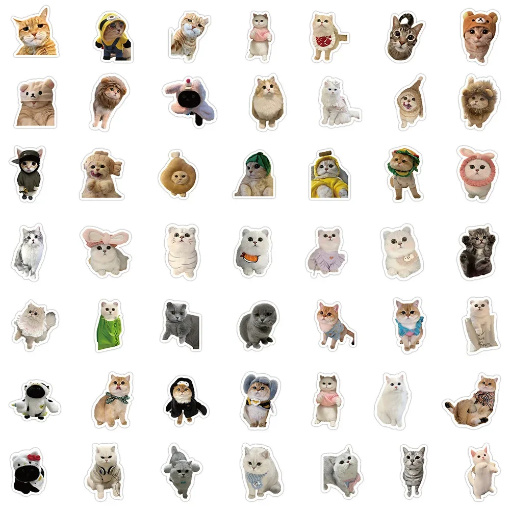 10/500/1000pcs Funny Cute Cat MEME Animals Stickers Kawaii Decals Scrapbooking Notebook Luggage Laptop Skateboard Sticker Toy