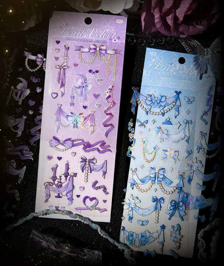 12PCS Korean Aesthetic Journal Stickers Pack Wholesale Kpop Toploader Decoration Scrapbooking Supply Cute Holographic Deco Seal