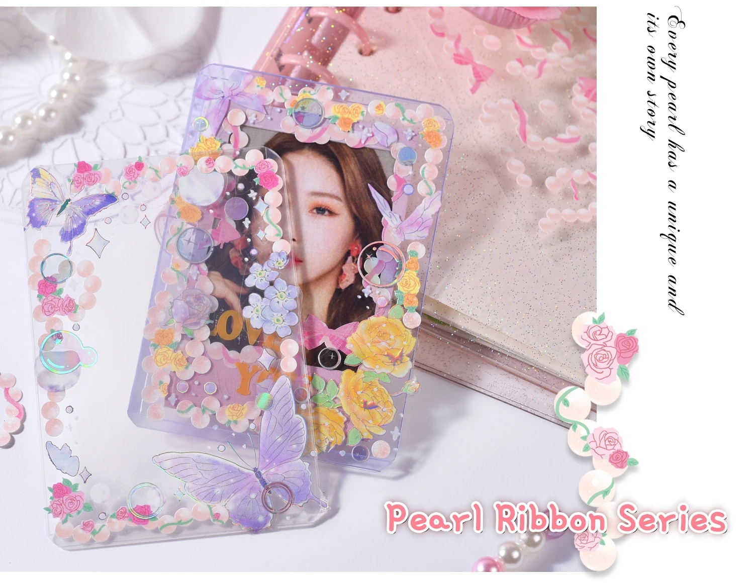 12PCS Korean Aesthetic Journal Stickers Pack Wholesale Kpop Toploader Decoration Scrapbooking Supply Cute Holographic Deco Seal