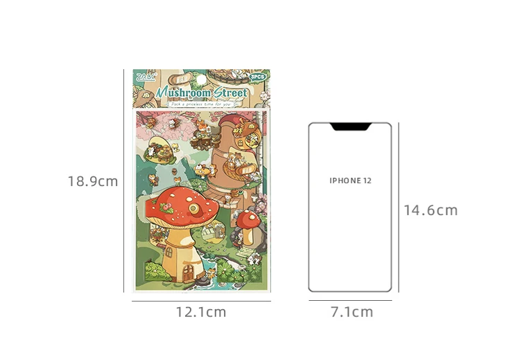 JIAMEI Kawaii 3D Miniature Scene Cartoon Pocket Cabin Landscape Stickers DIY Handmade Stacking Scrapbook Album Sticker