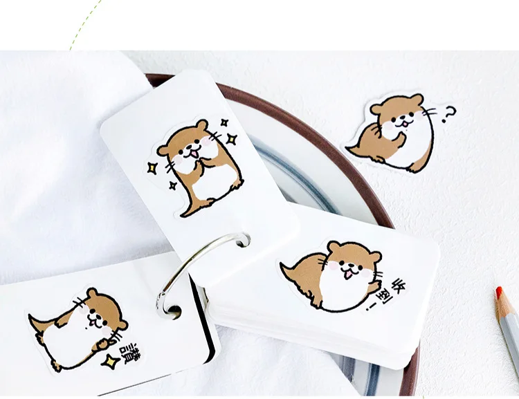45 pcs/Box Cute Animal Otter Animal Decorative Washi Stickers Scrapbooking Stick Label Diary Stationery Album Stickers