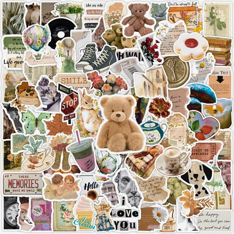 10/30/50/100PCS Art Life Cartoon Sticker Aesthetic PVC Decoration Stationery Scrapbooking School Supplies
