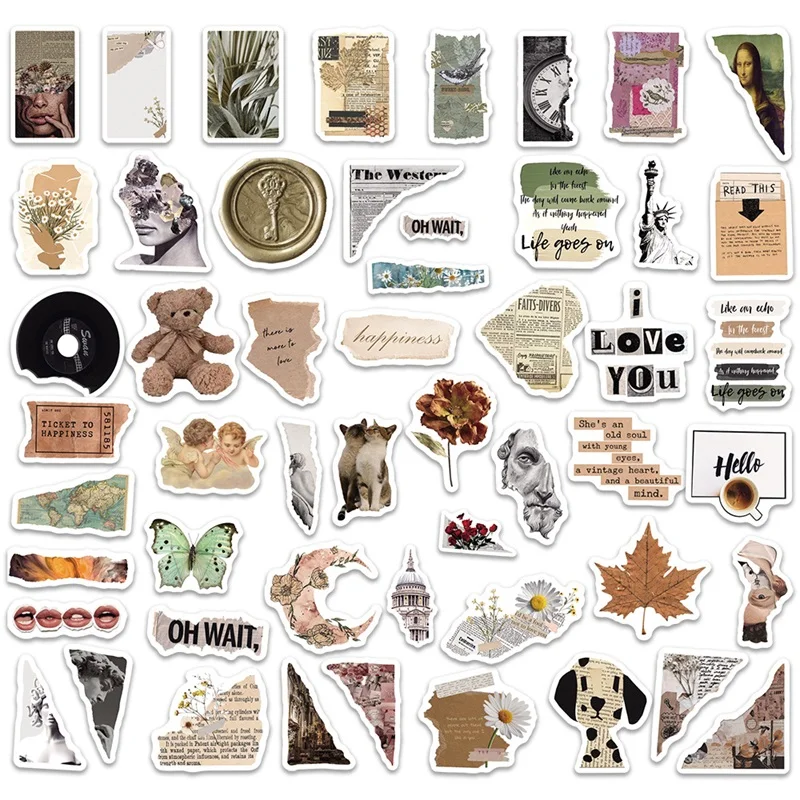 10/30/50/100PCS Art Life Cartoon Sticker Aesthetic PVC Decoration Stationery Scrapbooking School Supplies