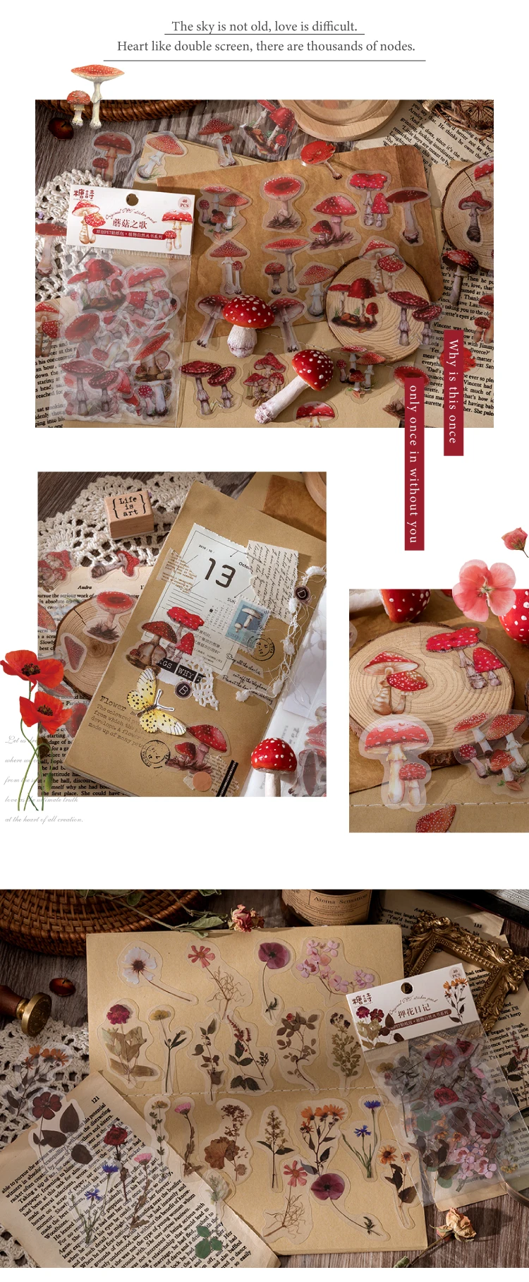 Natural plant collection Green Leaf Decorative PET Stickers Scrapbooking Label Diary Stationery Album Phone Cup Journal Planner