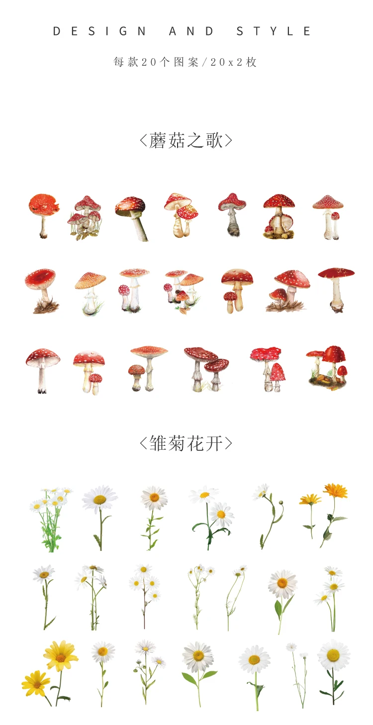 Natural plant collection Green Leaf Decorative PET Stickers Scrapbooking Label Diary Stationery Album Phone Cup Journal Planner